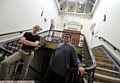 Art and photography project at old Oldham Town Hall. 

PIC L-R: Alan Ward and Dan Dobowitz. 

DDR13-08-08/05A 

