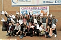 CELEBRATION: Students at Oldham Sixth Form College with their results 
