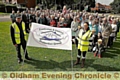 RESIDENTS gather for the protest walk at Foxdenton 
