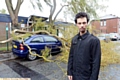 COUNTING the cost . . .Adrian and the large branch that crashed down on his car during the height of yesterday’s gales