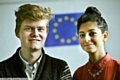 HAVING their say in Europe: students Chris Marland and Mariam Waseem 
