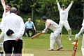 HUGE SHOUT: A Saddleworth appeal goes up for the wicket of Heyside’s Jon Selby. 