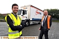 Warehouse to Wheel Scheme, Cllr Jim McMahon Oldham Council Leader visits Matra to check out the scheme pictured here with Richard Weston Marketing Manager