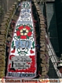 The Rushcart at this year’s event sporting the rose emblem