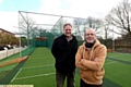 Glodwick Cricket Club chairman Dave Chaloner (left), and junior section co-ordinator Gordon Whitehead show off the new nets