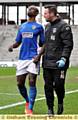 pain game: Jonathan Forte is helped away after picking up a knee injury late on against Bristol City.