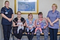 Linda Adams, lead nurse diabetes; Lucy Todd, Rebecca Webster and Laura Travis with their babies and Jane Bennion, diabetes specialist nurse at The Royal Oldham Hospital