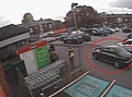 The saloon car, possibly a black Rover 75 used by the two men