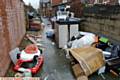 
SHAMEFUL . . . the flytipping in the alley behind Belgrave Road, Hathershaw, in January