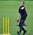 FINE DELIVERY . . . George Daubney, from Hodge Clough, is pictured bowling