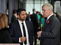 VISIT . . . Duke of York at Oldham Town Hall to look at the new digital hub with Abdul Alim of Offer Moments