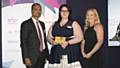 Abi Wattleworth (left) is pictured with Achin Gupta from Glenmark Pharmaceuticals who sponsored the award category, and Gemma O'Sullivan from Training Matters, the award organisers