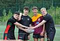 PRODUCTION LINE . . . these four Waterhead Warriors under-16 players all have bright futures in the game. They are (left to right): Bradley Hulme, Bradley Jinks, Callum Cameron and Liam Slicker.