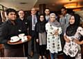 STUDENT success . . . (from left) Imranul Hoque Shek, Darryl Allen (Rhode Island manager), Matt Corbett (Oldham College), Rimza Shakir, Amir Javaheri, Chourouk Dekkar, Ferhan Ali and Nowshin Akther