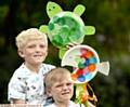MAKING a turtle and a fish are Billy and Charlie Thomas