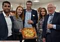 NETWORKING . . . From left, Afsar Hussain (Santander relationship director), Jenna Lewis (commercial director of Linda Lewis Kitchens), Robert Dolan (Santander relationship director), Grace Carr (Linda Lewis Kitchens marketing executive) and Geoff Lamb (North Ainley Solictors partner)