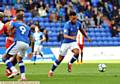 ON THE RUN: Athletic striker Aaron Amadi-Holloway prepares to shoot against Girona