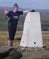 RUNNER . . . Brenda Roberts during one of her charity runs on the Saddleworth Discover Walks