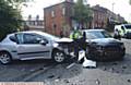 Car crash on Lees Road, Salem involving a Peugeot 206 and an Audi A3.