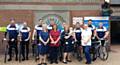 DANIEL Gatenby, fourth from right, back row, with navy riding team and Oldham hospital staff