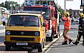 VW van engine fire on Huddersfield Road, Oldham. Fire service attend.