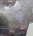 FIRE CREWS tackle the blaze at the former Scruples nightclub from the rear. Picture by Chronicle reader AARON WEST