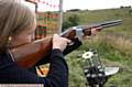 TAKING aim... Chronicle reporter Rosalyn Roden has a go at the charity clay pigeon shoot in aid of North West Air Ambulance