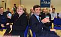 SEATED . . . The Mayor of Greater Manchester Andy Burnham and Oldham Council leader Councillor Jean Stretton at Launchpad in Glodwick