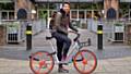 INNOVATIVE bike sharing scheme . . . one of the Mobikes being used around Manchester