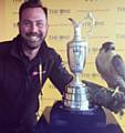 KEEPING guard on The Open trophy, Luke with one of his birds of prey
