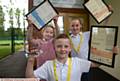 ST PAUL'S CE school,Royton, pupils who took part in The Greater Manchester Primary Engineer Leaders Awards. From left, Millie Jones (8) who was highly commended, overall winner Joshua Wilson (8) and year group winner Madison Wilcock (9).