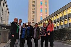 Pictured are (from left to right): Councillor Amanda Chadderton (Cabinet Member for Children Services, Oldham Council), Sue Brierley (Bereavement Midwife, The Pennine Acute Hospitals NHS Trust), Sharon Mason (Early Pregnancy Nurse, The Pennine Acute Hospitals NHS Trust), Laura Howarth (Early Pregnancy Nurse, The Pennine Acute Hospitals NHS Trust), Claire Winters (Emergency Gynaecology Clinical Nurse Specialist, The Pennine Acute Hospitals NHS Trust), Vron Spibey (Neonatal Ber