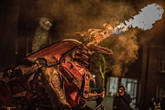 Don't miss the fire-breathing dragon at the Big Bang bonfire