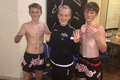 Pictured are Isaan Gym winners Ella Haywood (centre), Luke Mattinson and Connor Maguire