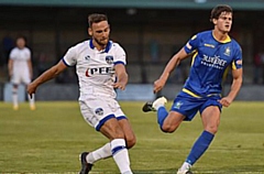 Dan Gardner (left) went close for Athletic at Meadow Lane