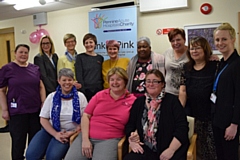 Pictured are (left to right): (L-R): Shelley Owen, the Charity Coordinator, with Link4Pink volunteers
