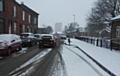 The scene on Henshaw Street heading into Oldham town centre this morning