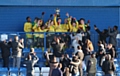 Chadderton Park under-14s Lions celebrate with the East Manchester League Cup