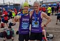 Manchester Marathon heroes Stewart (left) and dad Peter Jones