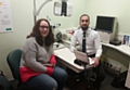 Sarah Hope with her optometrist Mohammed Rizwan