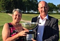 Chronicle Cup winner Louise Hinchliffe with David Whaley, secretary of the Oldham and District Golf Society 