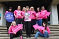 Council Chief Executive Carolyn Wilkins (centre) with her Race for Life team-mates