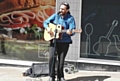 Dave struts his stuff outside Home Bargains in Oldham town centre