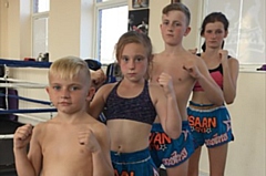 Pictured (left to right) are Isaan Gym prospects Adam Parry (seven), Georgia Connoghton (11), Luke Mattinson (12) and Leah Ellaby (13)
