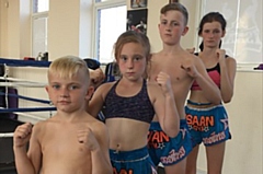 Pictured (left to right) are Isaan Gym prospects Adam Parry (seven), Georgia Connoghton (11), Luke Mattinson (12) and Leah Ellaby (13)
