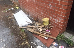 A typical fly-tipping scene at the rear of Widdop Street in Oldham