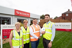 Pictured (left to right) are: Redrow’s Claire Jarvis and Lorraine Moore with Mike Coulter of F O Developments and Leader of Oldham Council, Cllr Sean Fielding
