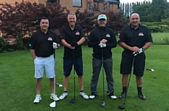 Mark Ruthven, Brian Parsons, Kyle Parsons and Tim Mounfield on the Denton Golf Club course