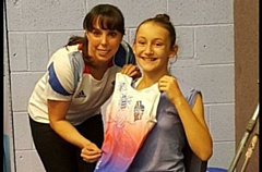 Acacia Seward with Olympic star Beth Tweddle