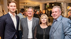 From left, Cllr Sean Fielding, Leader of Oldham Council; Glenn Drake-Owen of Breakey & Nuttall, and Lauren and Gavin Howarth, owners of the Furniture by Lauren shop.